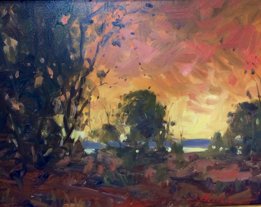 Robert Schneider, "All Hallow's Eve" Oil on Panel, $1200, photo courtesy of MURAL on Main